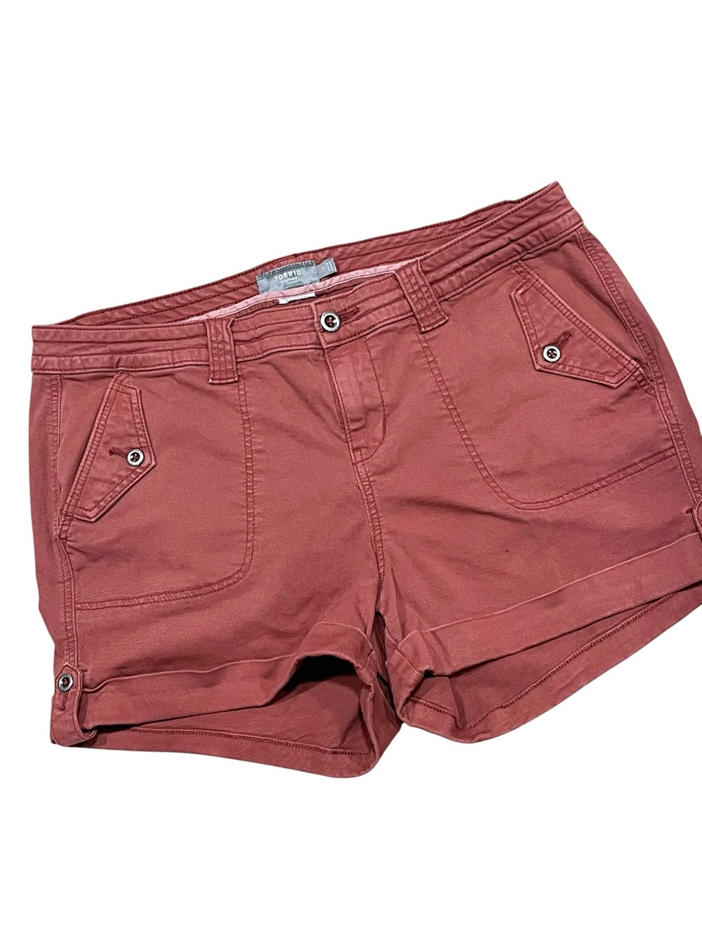 Torrid Shorts Red High Waisted Cotton Stretchy Chinos Classic Women’s 18